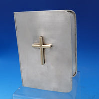 Allan Adler Sterling Silver Bible Cover Hinged Binding w/ 3-D Gilt Cross (#7382)