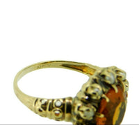 10k Yellow Gold Victorian Citrine and Seed Pearl Ring (#J4526)