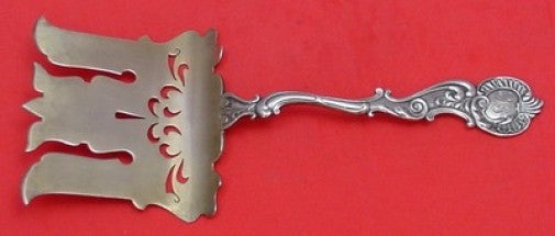 Rococo by Shiebler Sterling Silver Asparagus Serving Fork Pierced Goldwashed