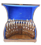 750 Silver (Unknown) Flatware Set Service 50 Pieces Fitted Box T Mono Vintage