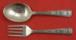 Chased Classic by Lunt Sterling Silver Baby set 2 pieces 4 3/8"