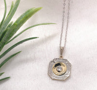 14k Yellow Gold Genuine Natural Diamond Pendant w/ Platinum Top 18" Chain #J7188