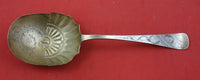 Brite-Cut by Towle Sterling Berry Spoon Gold-washed with Design in Bowl 9"