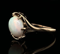 10k Yellow Gold Australian Genuine Natural Opal Bypass Ring Size 6 (#J6782)