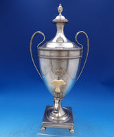 Sterling Silver Samovar w/ Square Pedestal Base Beaded Border Ball Feet (#7392)