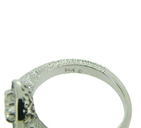 14k White Gold 1/2ct Genuine Natural Diamond Ring with Sapphire Halo (#J4626)