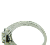 14k White Gold 1/2ct Genuine Natural Diamond Ring with Sapphire Halo (#J4626)
