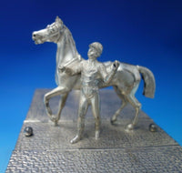 Derby Silver Co Silverplate Humidor Figural Horse Rider Birds Flowers (#5882)