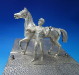 Derby Silver Co Silverplate Humidor Figural Horse Rider Birds Flowers (#5882)