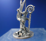 German Sterling Silver Paperweight with 3-D Angel Harp Handmade 6.8 ozt. (#5553)