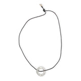 Christofle Sterling Idole de Christofle Pendant Necklace on Black Cord (#J6195)