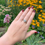 14k White Gold 2.56 Carat Genuine Natural Gold Vein Quartz Ring Size 9.25 #J6939