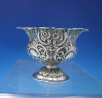 German Sterling Silver Salt Dip Master w/ Cast Flowers Lattice 2.57 ozt. (#6468)