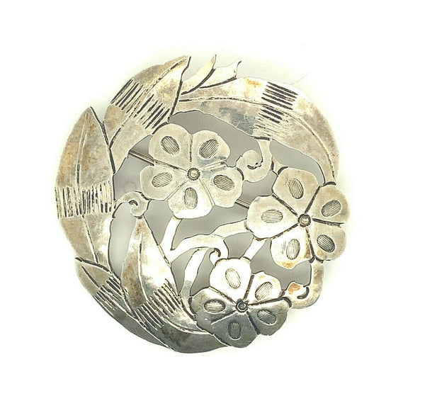 Sterling Handwrought Stavre Gregor Panis Flower Pin (#J5235)