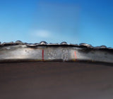 Portuguese Silverplate Plateau Round Mirrored w/4 Feet Woodgrain Back (#6861-2)