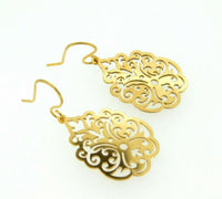 935 Sterling Vermeil Laser Cut Earrings (#J4401)