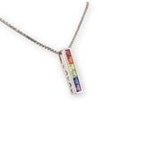 14k Gold Princess Cut Genuine Natural Rainbow Sapphire Pendant w/ Chain (#J6679)