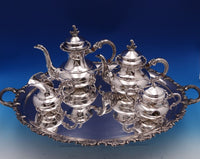 Alt-Heidelberg Sterling Silver Tea Set 4pc with Silverplate Tray (#8032)