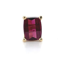 14k Gold Barrel Cut 3.53ct TW Genuine Natural Rhodolite Garnet Earrings (#J6106)
