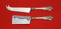 Grande Baroque by Wallace Sterling Silver Cheese Serving Server Set 2pc Custom