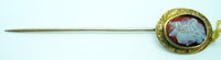 14K Gold Oval Shell Genuine Natural Cameo Stick Pin (#J2669)