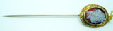 14K Gold Oval Shell Genuine Natural Cameo Stick Pin (#J2669)
