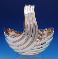 .900 Silver Basket Mid-Century Modern 10" x 6" x 9 3/4" 27.5 ozt. (#7899)
