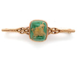 Woven 10k Rose Gold Genuine Natural Turquoise Pin 2" x 5/8" Jewelry (#J6054)