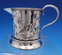 Architectural Repousse by Bailey and Co Sterling Silver Creamer Beaded (#7519)