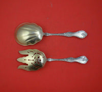 Les Cinq Fleurs by Reed and Barton Sterling Silver Salad Serving Set 2pc GW 9"