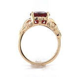 10k Yellow Gold 1.68ct Deep Red Genuine Natural Garnet Ring Size 6.25 (#J6386)