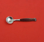 Meka Sterling Silver Salt Spoon red enamel Danish 2 3/8"