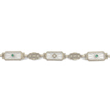 14k Filigree Crystal Quartz Bracelet w/Diamond and Lab-Created Stones (#J7360)