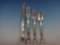 French Scroll by Alvin Sterling Silver Flatware Set For 8 Service 34 Pieces