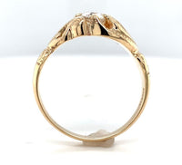 14k Gold Victorian Fancy Belcher .50ct Genuine Natural Diamond Men's Ring #J6536