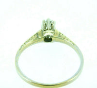 Art Deco 14k Yellow Gold Genuine Natural Diamond Engagement Ring .15ct (#J962)