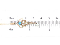 10k Gold Lavaliere Pendant with Freshwater Pearl Drop Turquoise Glass (#J6689)