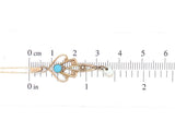 10k Gold Lavaliere Pendant with Freshwater Pearl Drop Turquoise Glass (#J6689)
