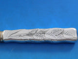 Lap Over Edge Acid Etched by Tiffany Sterling Melon Fork / Knife Leaves 8 1/8"