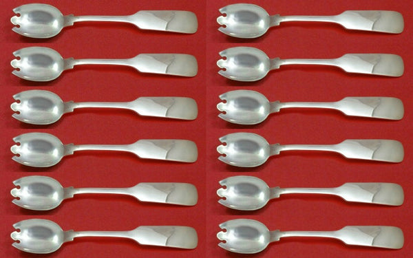 Old English Tipt By Gorham Sterling Silver Ice Cream Dess. Fork Custom Set 12pc