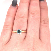 14k Yellow Gold .95ct Blue Genuine Natural Montana Sapphire Ring (#J5524)