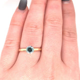 14k Yellow Gold .95ct Blue Genuine Natural Montana Sapphire Ring (#J5524)