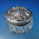 Irian by Wallace Sterling Silver Glass Powder Jar #3000 1 3/4" x 2 3/8" (#6222)