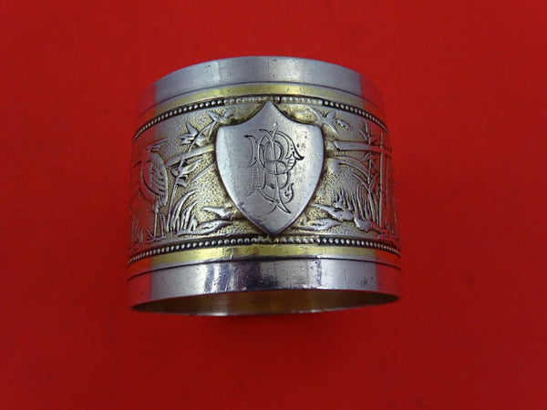 Japanese by Gorham Whiting Sterling Silver Napkin Ring Orig 1 7/8" Bird GW Bands