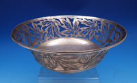 Whiting Sterling Silver Nut Serving Bowl with pierced Maple Leaves #1104 (#8346)