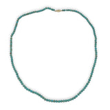 Genuine Natural Kingman Turquoise 4.5mm Strand Beads Necklace 14k Clasp #J7574