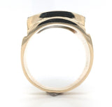 14k Yellow Gold Men's Genuine Natural Black Onyx Ring with Eagle Size 14 #J6533