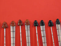 Lee Yee Hing Chinese Export .900 Silver Fruit Set 24pc Hong Kong Carved Buddah