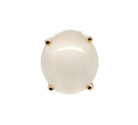 14k Yellow Gold Pair Large 13 Carat TW Genuine Moonstone Stud Earrings (#J7136)