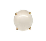 14k Yellow Gold Pair Large 13 Carat TW Genuine Moonstone Stud Earrings (#J7136)